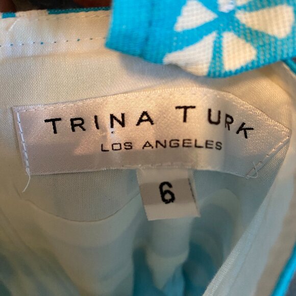 Trina Turk Elin Eyelet Floral Print Fit & Flare Summer Dress Women's Size 6 - Picture 2 of 10